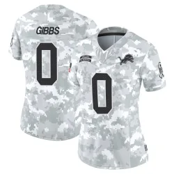 Women's Jahmyr Gibbs Detroit Lions No.0 Limited 2024 Salute to Service Jersey - Arctic Camo