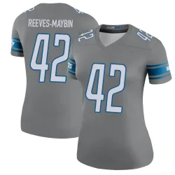 Women's Jalen Reeves-Maybin Detroit Lions No.42 Legend Color Rush Steel Jersey