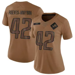 Women's Jalen Reeves-Maybin Detroit Lions No.42 Limited 2023 Salute To Service Jersey - Brown
