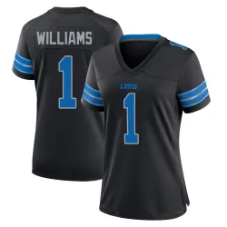 Women's Jameson Williams Detroit Lions No.1 Game Alternate 2nd Jersey - Black