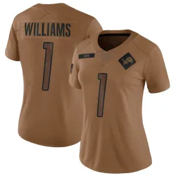 Women's Jameson Williams Detroit Lions No.1 Limited 2023 Salute To Service Jersey - Brown