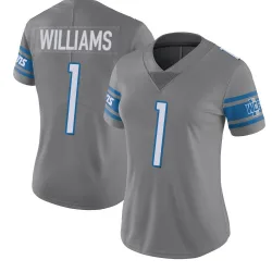Women's Jameson Williams Detroit Lions No.1 Limited Color Rush Steel Jersey