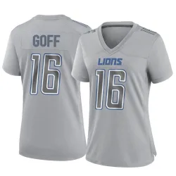 Women's Jared Goff Detroit Lions No.16 Game Atmosphere Fashion Jersey - Gray