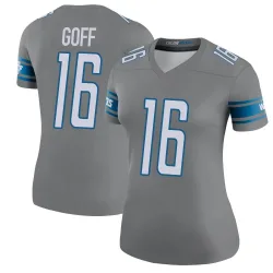Women's Jared Goff Detroit Lions No.16 Legend Color Rush Steel Jersey