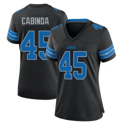 Women's Jason Cabinda Detroit Lions No.45 Game Alternate 2nd Jersey - Black