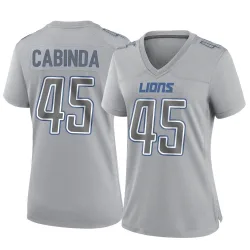 Women's Jason Cabinda Detroit Lions No.45 Game Atmosphere Fashion Jersey - Gray
