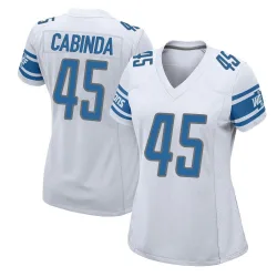 Women's Jason Cabinda Detroit Lions No.45 Game Jersey - White