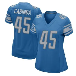 Women's Jason Cabinda Detroit Lions No.45 Game Team Color Jersey - Blue