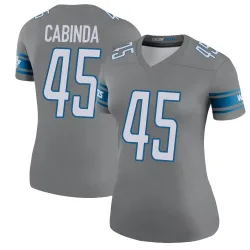Women's Jason Cabinda Detroit Lions No.45 Legend Color Rush Steel Jersey