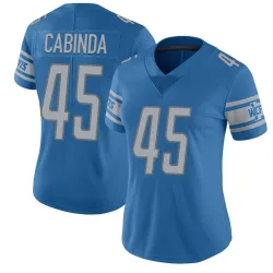 Women's Jason Cabinda Detroit Lions No.45 Limited Team Color Vapor Untouchable Jersey - Blue