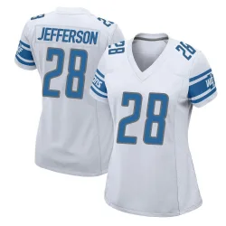 Women's Jermar Jefferson Detroit Lions No.28 Game Jersey - White
