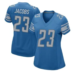 Women's Jerry Jacobs Detroit Lions No.23 Game Team Color Jersey - Blue