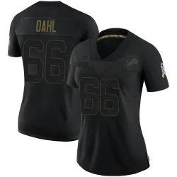Women's Joe Dahl Detroit Lions No.66 Limited 2020 Salute To Service Jersey - Black