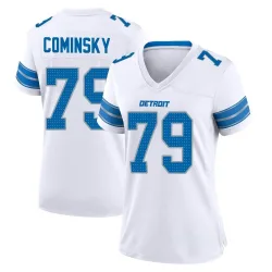 Women's John Cominsky Detroit Lions No.79 Game 2nd Jersey - White