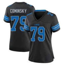 Women's John Cominsky Detroit Lions No.79 Game Alternate 2nd Jersey - Black