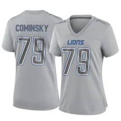Women's John Cominsky Detroit Lions No.79 Game Atmosphere Fashion Jersey - Gray