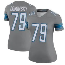 Women's John Cominsky Detroit Lions No.79 Legend Color Rush Steel Jersey