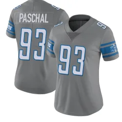 Women's Josh Paschal Detroit Lions No.93 Limited Color Rush Steel Jersey