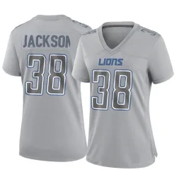Women's Justin Jackson Detroit Lions No.38 Game Atmosphere Fashion Jersey - Gray