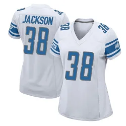 Women's Justin Jackson Detroit Lions No.38 Game Jersey - White