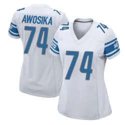 Women's Kayode Awosika Detroit Lions No.74 Game Jersey - White