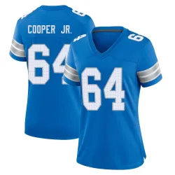 Women's Keith Cooper Jr. Detroit Lions No.64 Game 2nd Jersey - Blue