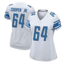 Women's Keith Cooper Jr. Detroit Lions No.64 Game Jersey - White