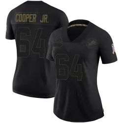 Women's Keith Cooper Jr. Detroit Lions No.64 Limited 2020 Salute To Service Jersey - Black