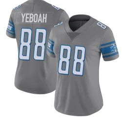 Women's Kenny Yeboah Detroit Lions No.88 Limited Color Rush Steel Jersey