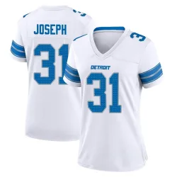 Women's Kerby Joseph Detroit Lions No.31 Game 2nd Jersey - White
