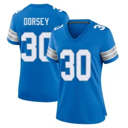 Women's Khalil Dorsey Detroit Lions No.30 Game 2nd Jersey - Blue