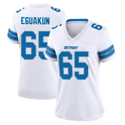 Women's Kingsley Eguakun Detroit Lions No.65 Game 2nd Jersey - White