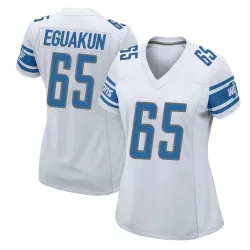 Women's Kingsley Eguakun Detroit Lions No.65 Game Jersey - White