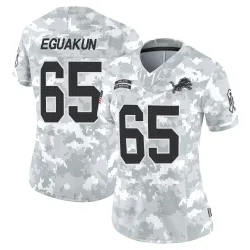 Women's Kingsley Eguakun Detroit Lions No.65 Limited 2024 Salute to Service Jersey - Arctic Camo