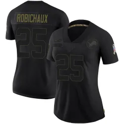 Women's Kye Robichaux Detroit Lions No.25 Limited 2020 Salute To Service Jersey - Black