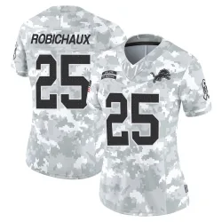 Women's Kye Robichaux Detroit Lions No.25 Limited 2024 Salute to Service Jersey - Arctic Camo