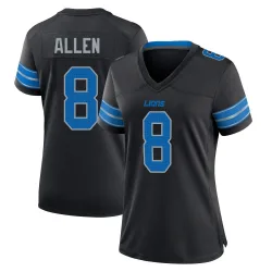 Women's Kyle Allen Detroit Lions No.8 Game Alternate 2nd Jersey - Black