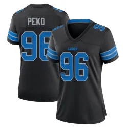 Women's Kyle Peko Detroit Lions No.96 Game Alternate 2nd Jersey - Black