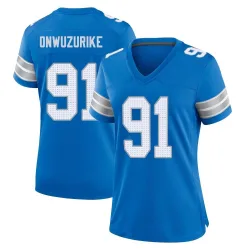 Women's Levi Onwuzurike Detroit Lions No.91 Game 2nd Jersey - Blue