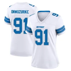 Women's Levi Onwuzurike Detroit Lions No.91 Game 2nd Jersey - White
