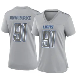 Women's Levi Onwuzurike Detroit Lions No.91 Game Atmosphere Fashion Jersey - Gray