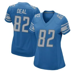 Women's Luke Deal Detroit Lions No.82 Game Team Color Jersey - Blue