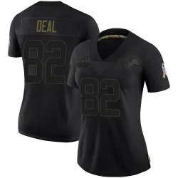 Women's Luke Deal Detroit Lions No.82 Limited 2020 Salute To Service Jersey - Black
