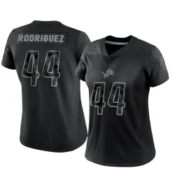 Women's Malcolm Rodriguez Detroit Lions No.44 Limited Reflective Jersey - Black