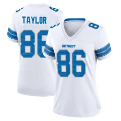 Women's Malik Taylor Detroit Lions No.86 Game 2nd Jersey - White