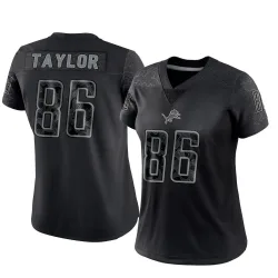 Women's Malik Taylor Detroit Lions No.86 Limited Reflective Jersey - Black