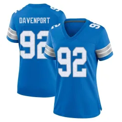 Women's Marcus Davenport Detroit Lions No.92 Game 2nd Jersey - Blue