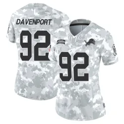 Women's Marcus Davenport Detroit Lions No.92 Limited 2024 Salute to Service Jersey - Arctic Camo