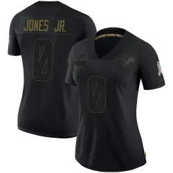 Women's Marvin Jones Jr. Detroit Lions No.0 Limited 2020 Salute To Service Jersey - Black