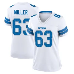 Women's Mason Miller Detroit Lions No.63 Game 2nd Jersey - White